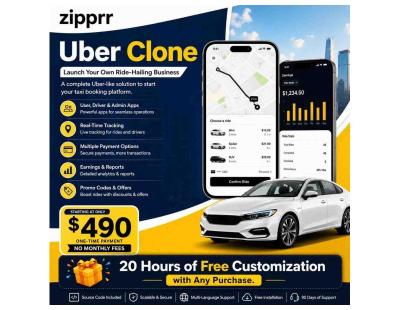 Start a Taxi Booking Business with Zipprr's Uber Clone App – $490 Only