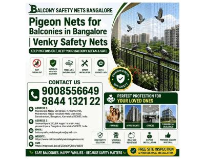 Pigeon nets for balconies in bangalore | Venky Safety Nets