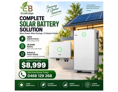 ⚡ Complete Solar Battery Package – $8,999 Installed | EcoBridge