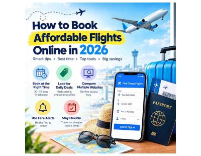 How to Book Affordable Flights Online in 2026 – Smart Travel Tips Banner