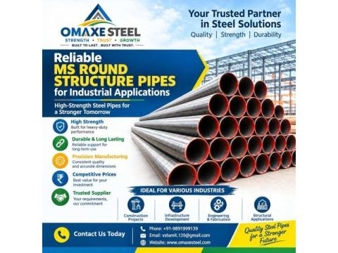 Reliable MS Round Structure Pipes for Industrial Applications