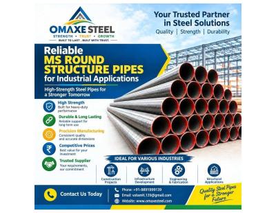 Reliable MS Round Structure Pipes for Industrial Applications