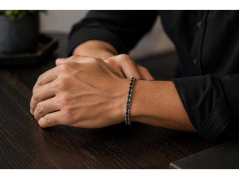 Shop Men's Gemstone Tennis Bracelets in Solid Gold & Silver