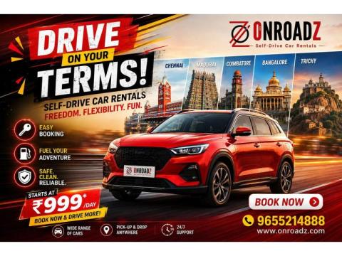Self‑Drive Car Rental at Podanur Railway Station | Onroadz
