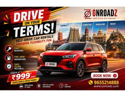 Self‑Drive Car Rental at Podanur Railway Station | Onroadz
