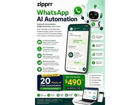 Zipprr WhatsApp Automation Software for Ecommerce Owners — $490