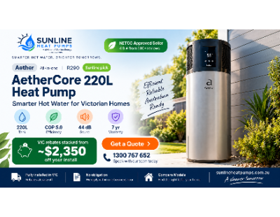 AetherCore 220L Heat Pump Supply & Installation in Vic