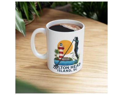 Hilton Head Island Ceramic Mug – Coastal Christmas Drinkware, Made for USA Coffee & Tea Lovers