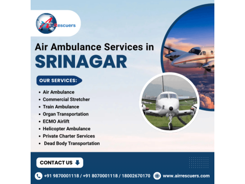 Air Ambulance Services in Srinagar for Coordinated Critical Patient Transfers