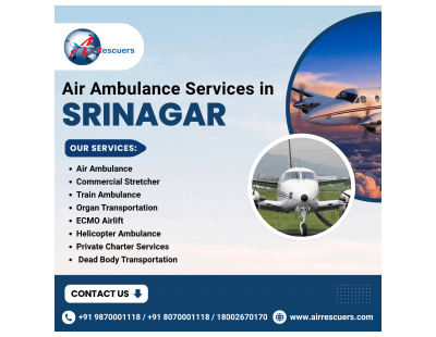 Air Ambulance Services in Srinagar for Coordinated Critical Patient Transfers