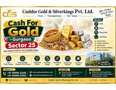 Cash For Gold in Gurgaon Sector 25 with Free Testing
