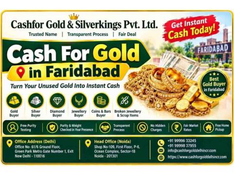 Cash For Gold in Faridabad for Gold Coins and Bars