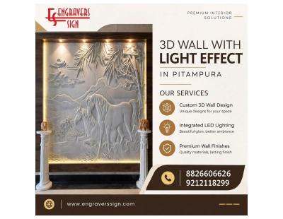 3D Wall with Light Effect in Pitampura for Modern Interiors