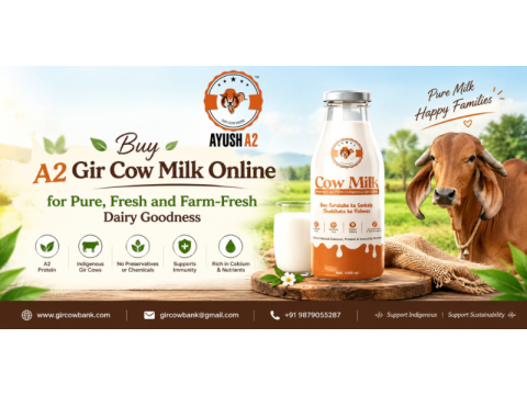 Buy A2 Gir Cow Milk Online for Pure, Fresh and Farm-Fresh Dairy Goodness