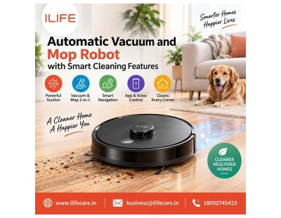 Automatic Vacuum and Mop Robot with Smart Cleaning Features