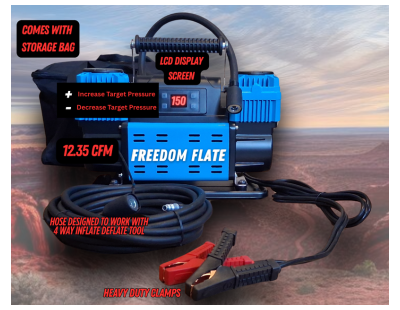 Dual Tank Onboard Air Compressor for Trucks USA — Freedom Flate 12V Dual Cylinder Kit