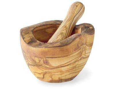 Buy Large 6 Inch Olive Wood Mortar and Pestle Online USA | Handmade Rustic Grinder