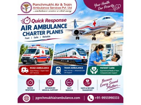 Panchmukhi ICU Air Ambulance in Patna- safety and comfort are prioritized