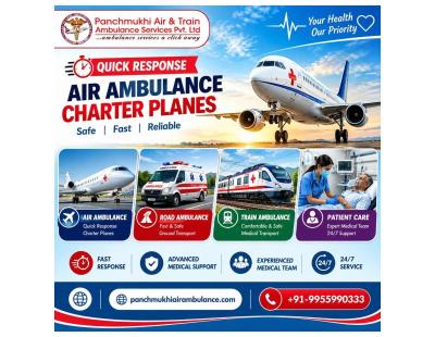 Panchmukhi Air Ambulance in Kolkata- Emergency ICU Ambulance with ground support