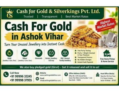 Cash For Gold in Ashok Vihar for Gold Coins and Bars