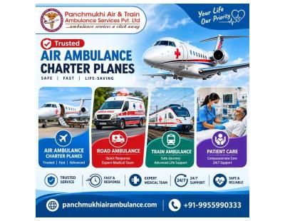 Panchmukhi Affordable Air Ambulance in Delhi - Emergency Medical rescue planned suitably