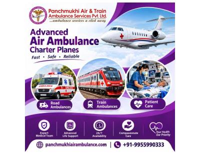 Panchmukhi ICU Air Ambulance in Delhi- hospital Level care and environment