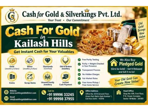 Sell Gold Easily With Cash For Gold in Kailash Hills