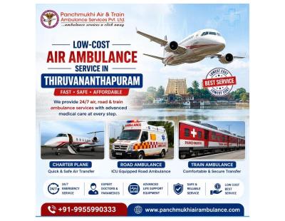 Panchmukhi Air Ambulance in Thiruvananthapuram- Long-Distance Patient Transportation at Lower Price