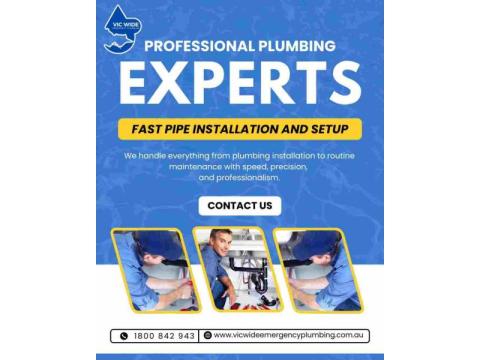 Professional Plumbers in Victoria | Fast Pipe Installation and Setup