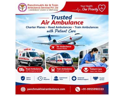 Panchmukhi ICU Air Ambulance in Delhi- Reliable Medical Transport Service with suitable amenities