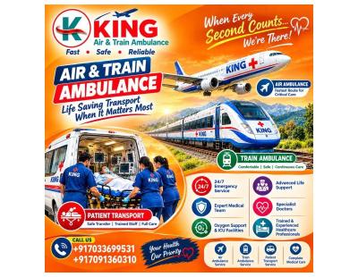 King Hi Tech Train Ambulance in Delhi- well Planned Train Transfer