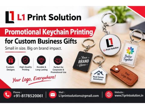 Promotional Keychain Printing for Custom Business Gifts  - L1 Print Solution