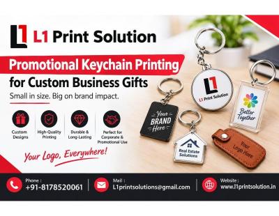 Promotional Keychain Printing for Custom Business Gifts  - L1 Print Solution