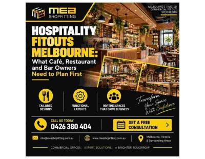 Hospitality Fitouts Melbourne – Transform Your Café, Restaurant or Bar with MEA Shopfitting