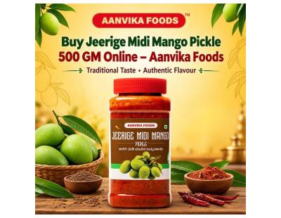 Buy Jeerige Midi Mango Pickle 500 GM Online – Aanvika Foods