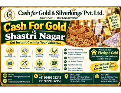 Simple and Clear Cash For Gold in Shastri Nagar Service