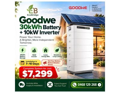 GOODWE 30kWh HOME BATTERY + 10kW INVERTER – $7,299