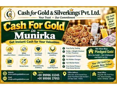 Cash For Gold in Munirka for Easy and Safe Gold Selling