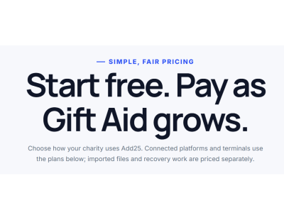 Gift Aid Online Claim Services for UK Charities | Add25
