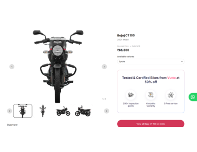 Bajaj ct 100 Price, Specs, Top Speed, Mileage, Reviews & Photos