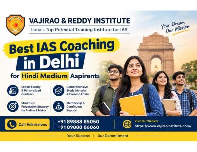 Best IAS Coaching in Delhi for Hindi Medium Aspirants- Vajirao & Reddy Institute