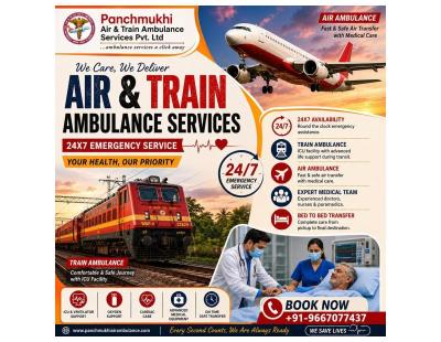 Panchmukhi Emergency Train Ambulance in Patna - Critical Care by Train