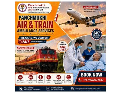 Panchmukhi Affordable Train Ambulance in Allahabad- Affordable Medical Transportation