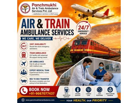 Panchmukhi ICU Train Ambulance in Raipur - Interstate Medical Transfer with Safety
