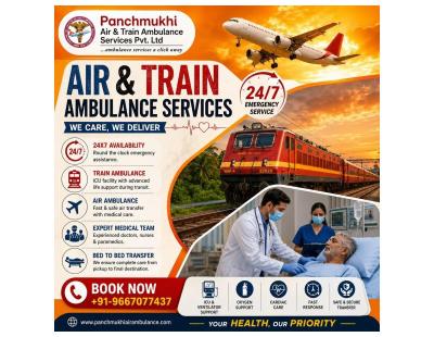 Panchmukhi ICU Train Ambulance in Raipur - Interstate Medical Transfer with Safety