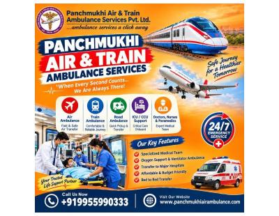 Panchmukhi Hi Tech Train Ambulance in Bhopal - Specialized Patient Transfer with ICU and CCU