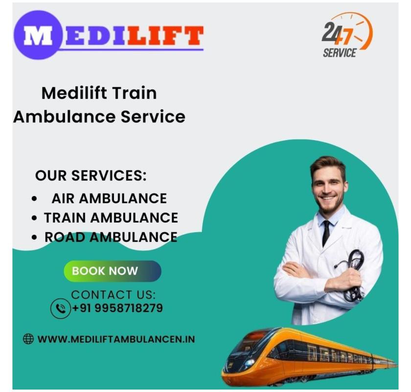 Medilift Train ambulance service in Bangalore provides a very easy transport service