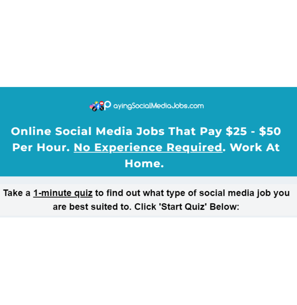 Online Social Media Jobs That Pay $25 - $50 Per Hour. No Experience Required. Work At Home. 