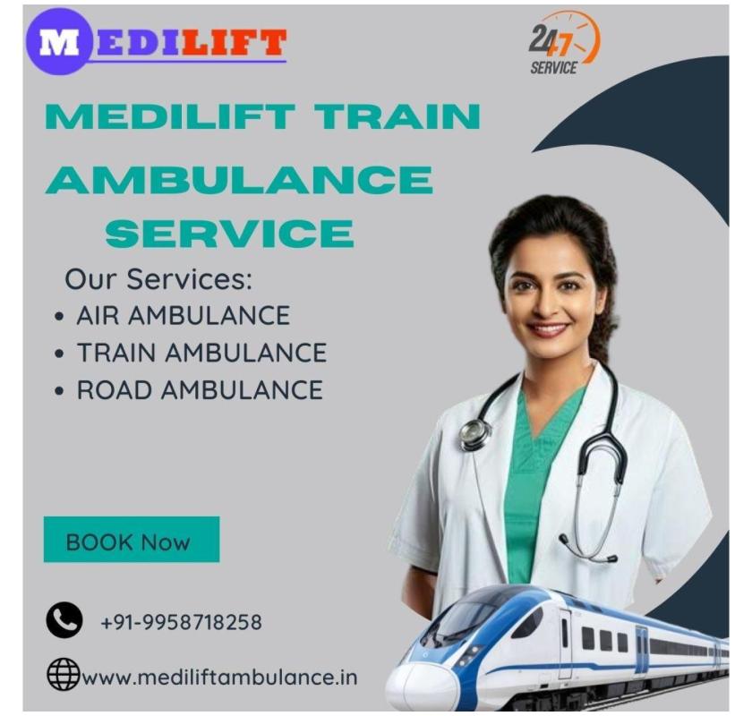 Medilift Train Ambulance in Gorakhpur booking is Available each over India 