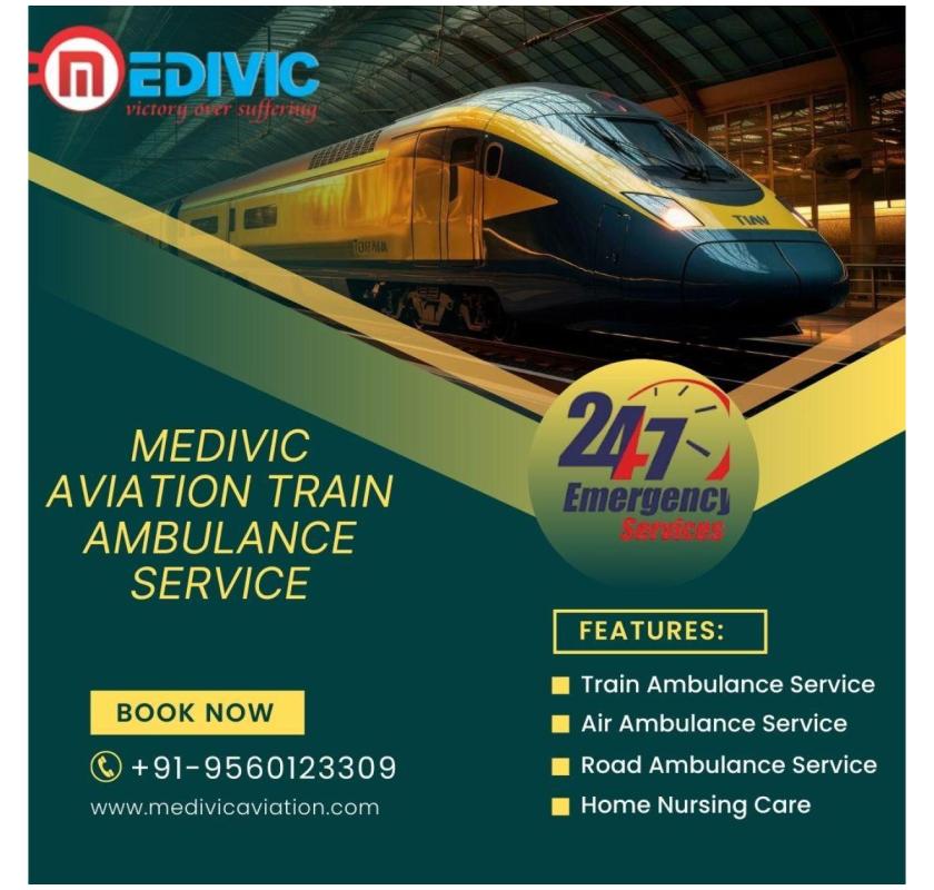 Fast and comfortable Train Ambulance in Bhopal for safe patient transfer over long distances